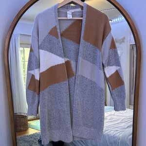 Elegant Colorblock Open Cardigan